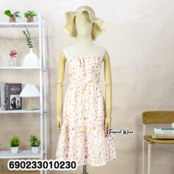 Free size floral summer dress with lightweight breathable fabric designed for wholesale resale and boutique summer collections