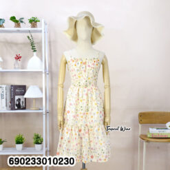 Free size floral summer dress with lightweight breathable fabric designed for wholesale resale and boutique summer collections