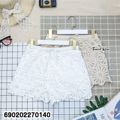 crochet lace shorts free size breathable beachwear summer outfit women