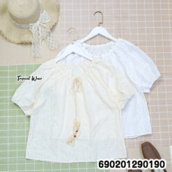Minimal White Cotton Blouse เสื้อเบลาส์สีขาวมินิมอล ผ้าฝ้าย – 690201290190
