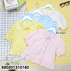 Pastel Cotton Lace Blouse เสื้อเบลาส์ผ้าฝ้ายพาสเทล ลูกไม้ – 690201310180
