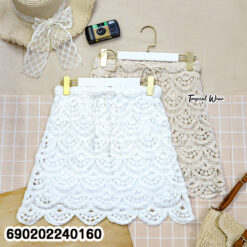 Bohemian Crochet Mini Skirt กระโปรงโครเชต์ทรงสั้น ลายลูกไม้ – 690202240160