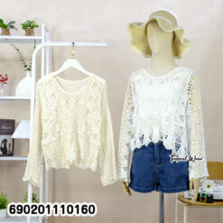Bohemian Crochet Long Sleeve Top เสื้อโครเชต์แขนยาว สไตล์โบฮีเมียน-690201110160