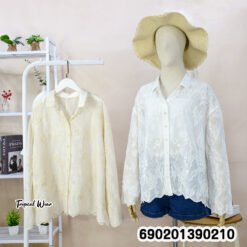 Vintage Embroidered Lace Shirt เสื้อเชิ้ตลูกไม้ปักลาย สไตล์วินเทจ-690201390210