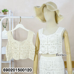 Bohemian Knit Crop Top เสื้อครอปถักไหมพรม สไตล์โบฮีเมียน-690201500120