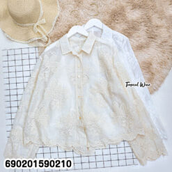 Boho Lace Embroidered Blouse เสื้อเบลาส์ปักลายลูกไม้ - 690201590210