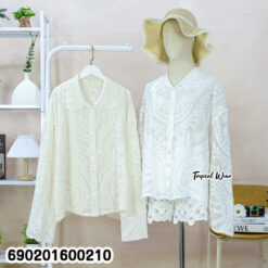 Vintage Lace Collar Embroidered Shirt เสื้อปักลายคอปกลูกไม้ สไตล์วินเทจ-690201600210
