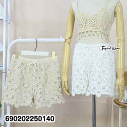 Boho Crochet Knit Shorts กางเกงขาสั้นถักโครเชต์ สไตล์โบโฮ-690202250140