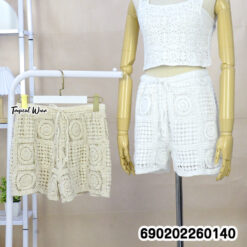 Summer Crochet Knit Shorts กางเกงไหมพรมขาสั้นลายถักโครเชต์ - 690202260140