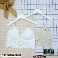 Cotton lace bralette women top with feminine resortwear beach fashion styling