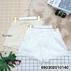 Floral Crochet Lace Shorts กางเกงขาสั้นลูกไม้ถักลายดอกไม้-690302010140
