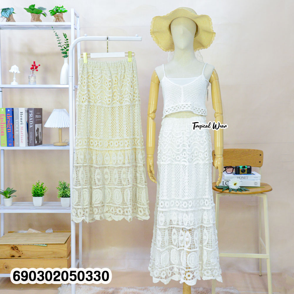 Elegant Crochet Maxi Skirt กระโปรงยาวโครเชต์ ลุคเรียบหรู-690302050330
