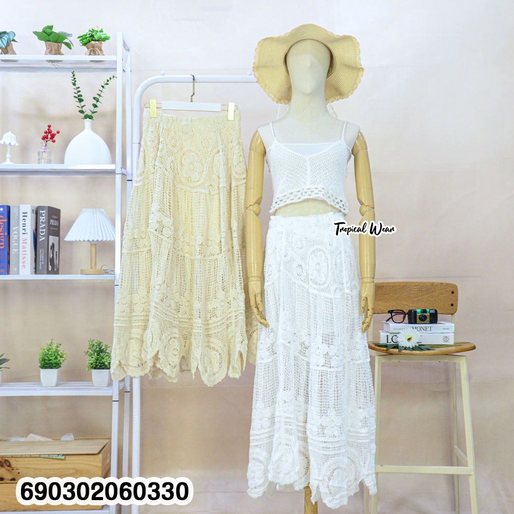Whisper Crochet Skirt กระโปรงถักโครเชต์ดีไซน์ละมุน เรียบดูดี-690302060330