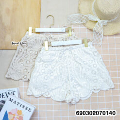 Boho Cotton Crochet Beach Shorts-กางเกงขาสั้น กางกางชายหาด -690302070140