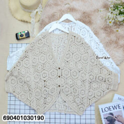 Boho Crochet Batwing Cardigan - เสื้อคลุมคาร์ดิแกนถักโครเชต์ทรงค้างคาว-690401030190