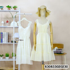 Ruffle Strap Tiered Midi Dress-630833020230