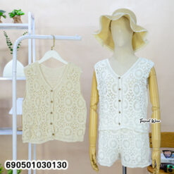 Crochet Button Vest- เสื้อกั๊กโครเชต์กระดุมหน้า-690501030130