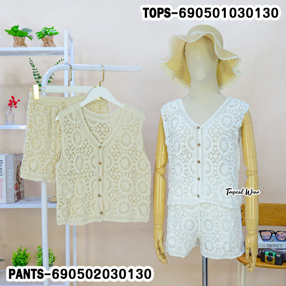 Mandala Floral Crochet Shorts-690502030130 - Image 2