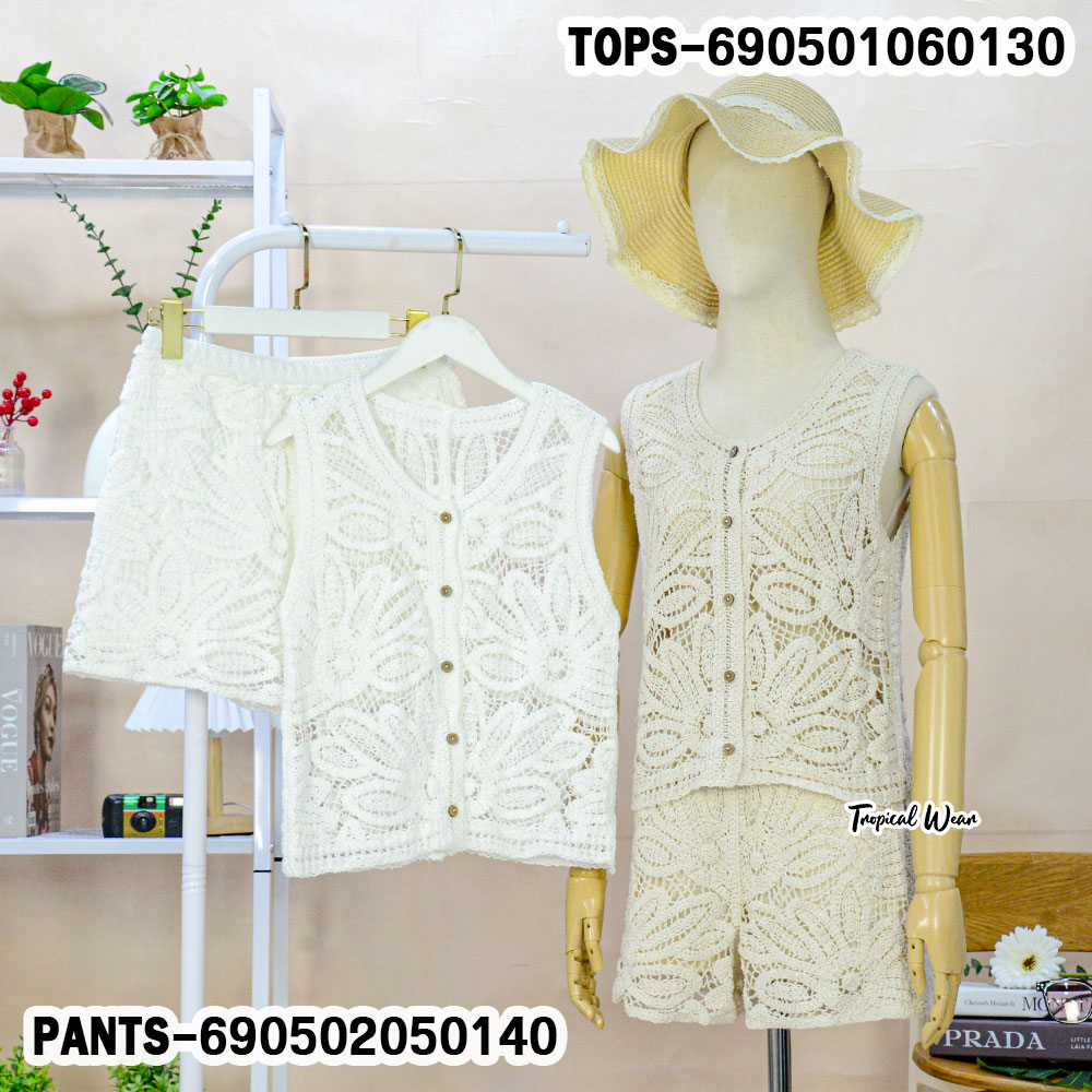 Button-Up Floral Crochet Vest -690501060130 - Image 2