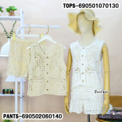 Button-Up Vintage Crochet Vest-690501070130 - Image 2