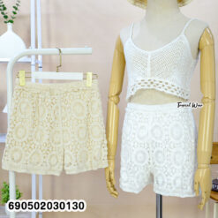 Mandala Floral Crochet Shorts-690502030130