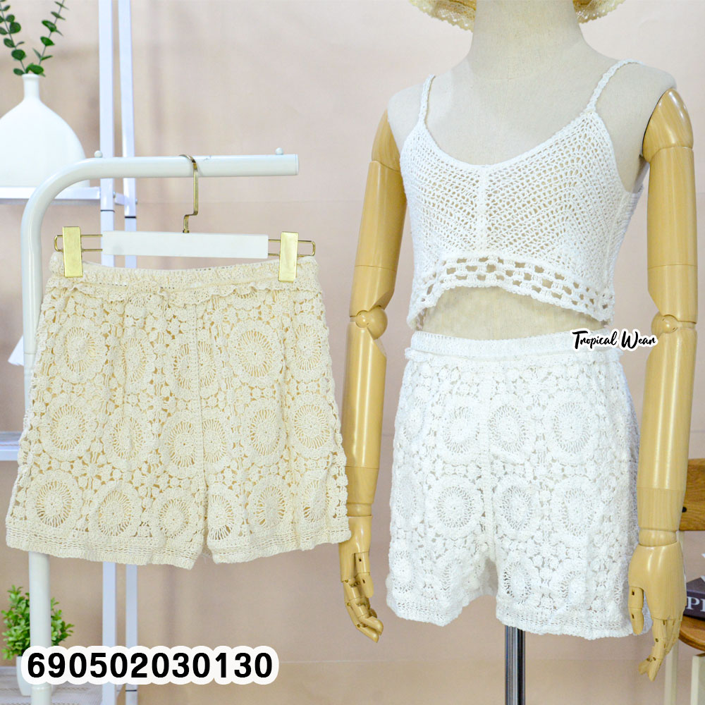 Mandala Floral Crochet Shorts-690502030130
