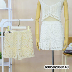 Vintage Patterned Crochet Shorts-690502060140