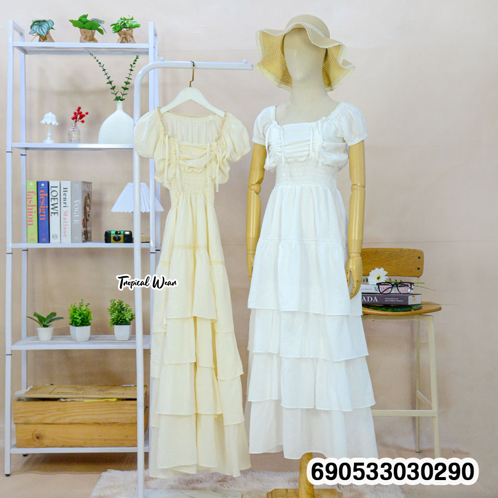 Off-the-Shoulder Tiered Ruffle Maxi Dress-690533030290