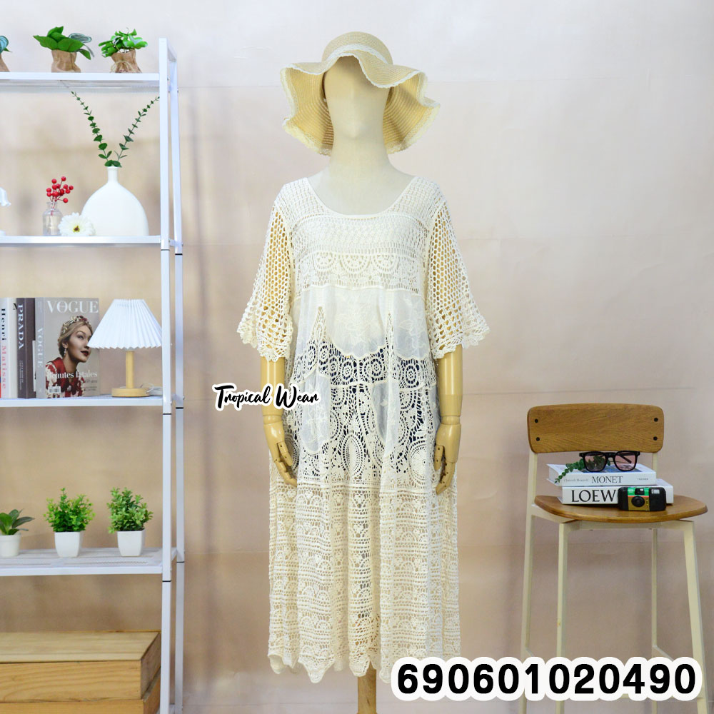 Coastal Breeze Crochet Resort Dress เดรสโครเชต์รีสอร์ทลุคชายทะเล - 690601020490 - Image 4