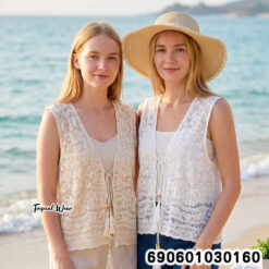 Bohemian Embroidered Lace Layering Vest  เสื้อกั๊กลูกไม้ปักลายสไตล์โบฮีเมียน - 690601030160