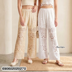 Women's Handmade Crochet Lace Pants กางเกงลูกไม้ถักโครเชต์ผู้หญิง - 690602020270