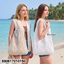 Boho Bloom Crochet Shoulder Bag กระเป๋าสะพายโครเชต์สไตล์โบโฮลายดอกไม้ - 690617010150