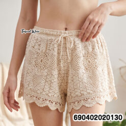 Boho Floral Crochet Knit Shorts กางเกงขาสั้นถักโครเชต์ลายดอก โบโฮ - 690402020130 - Image 2