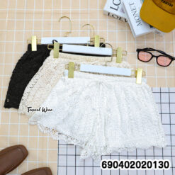 Boho Floral Crochet Knit Shorts กางเกงขาสั้นถักโครเชต์ลายดอก โบโฮ - 690402020130 - Image 3