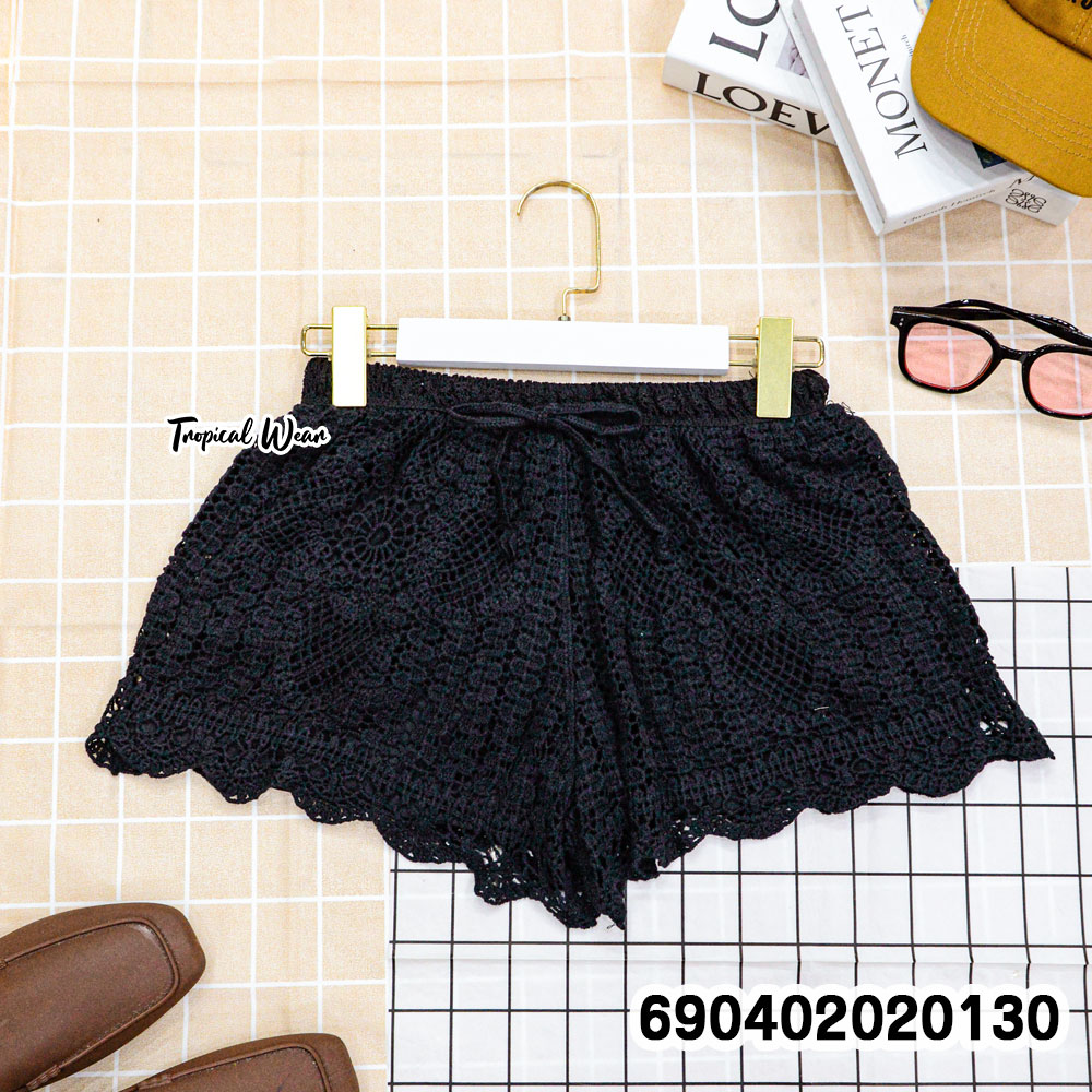 Boho Floral Crochet Knit Shorts กางเกงขาสั้นถักโครเชต์ลายดอก โบโฮ - 690402020130 - Image 5