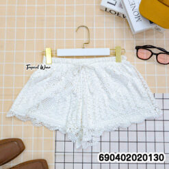 Boho Floral Crochet Knit Shorts กางเกงขาสั้นถักโครเชต์ลายดอก โบโฮ - 690402020130 - Image 6