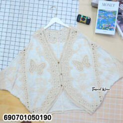 Lace Crochet Cardigan Boho Butterfly Cover Up เสื้อคลุมลูกไม้ แต่งโครเชต์ ลายผีเสื้อ สไตล์โบโฮ - 690701050190 - Image 5