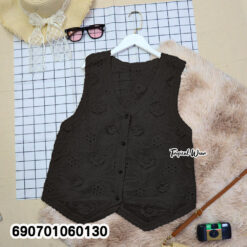 Boho Lace Sleeveless Top Embroidered Vest เสื้อแขนกุดลูกไม้ สไตล์โบโฮ ปักลายดอกไม้ - 690701060130 - Image 4