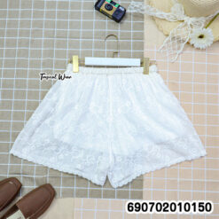 Resort Embroidered Shorts Lightweight Women's Beachwear กางเกงขาสั้นปักลาย สไตล์รีสอร์ท สำหรับเที่ยวทะเล - 690702010150 - Image 4