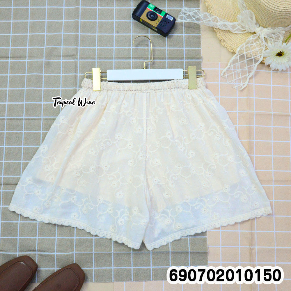 Resort Embroidered Shorts Lightweight Women's Beachwear กางเกงขาสั้นปักลาย สไตล์รีสอร์ท สำหรับเที่ยวทะเล - 690702010150 - Image 5