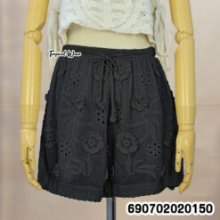 Women's Cotton Embroidered Beach Shorts กางเกงขาสั้นผ้าคอตตอนปักลายผู้หญิง สไตล์เที่ยวทะเล - 690702020150 - Image 4