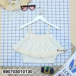 Women's Ruffle Off Shoulder Crop Top Elegant Summer Blouse เสื้อครอประบาย เปิดไหล่ผู้หญิง เสื้อแฟชั่นซัมเมอร์ เรียบหรู - 690703010130 - Image 4