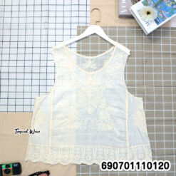 Floral Embroidered Sheer Sleeveless Top เสื้อแขนกุด ผ้าโปร่งปักลายดอกไม้ - 690701110120 - Image 4