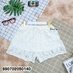 Bohemian Floral Crochet Lace Beach Shorts กางเกงขาสั้นลูกไม้ ลายถักโปร่ง สไตล์โบฮีเมียน - 690702050140 - Image 4