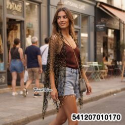 Beaded Mesh Cape Shawl ผ้าคลุมไหล่ตาข่ายปักมุก - 541207010170 - Image 2