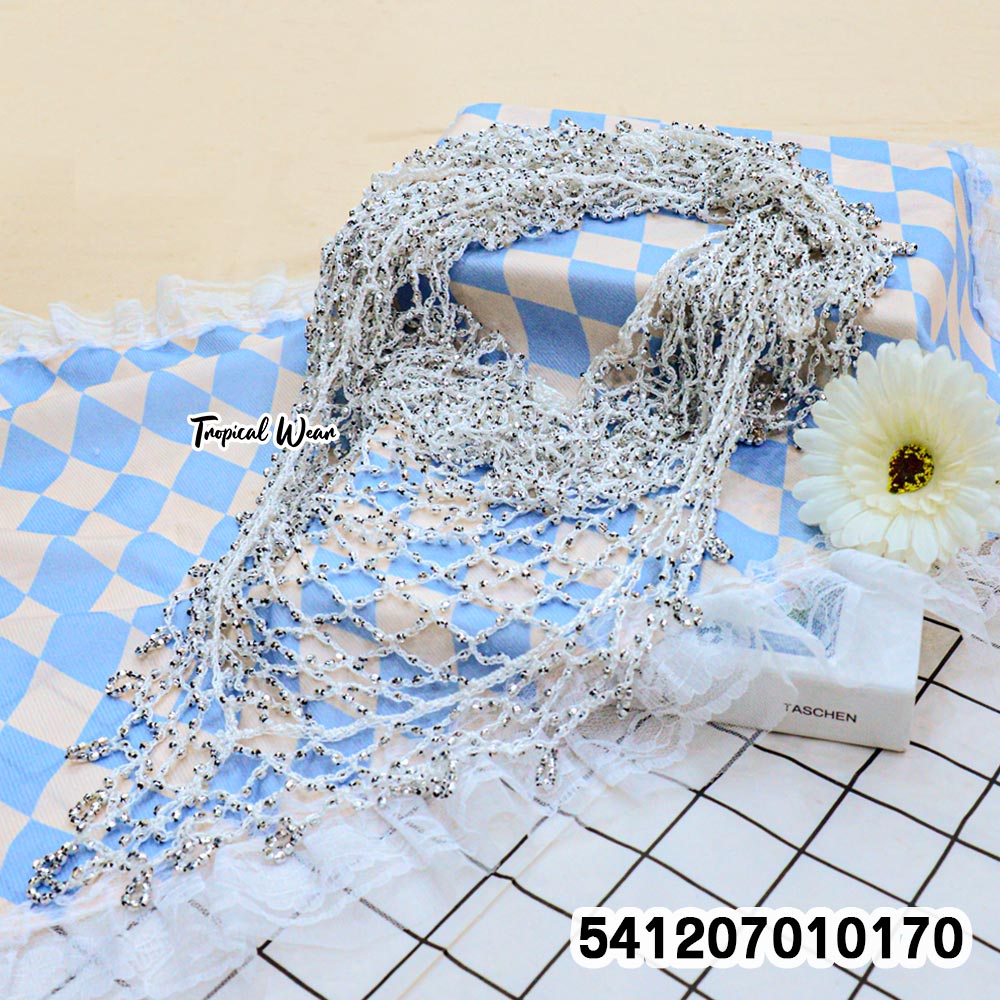 Beaded Mesh Cape Shawl ผ้าคลุมไหล่ตาข่ายปักมุก - 541207010170 - Image 5