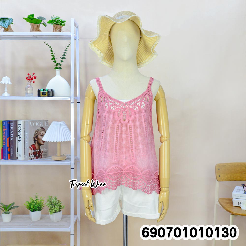 Boho Lace Camisole Top Beach & Resort Wear เสื้อสายเดี่ยวลูกไม้ สไตล์โบโฮ สำหรับเที่ยวทะเลและรีสอร์ท - 690701010130 - Image 7