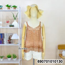 Boho Lace Camisole Top Beach & Resort Wear เสื้อสายเดี่ยวลูกไม้ สไตล์โบโฮ สำหรับเที่ยวทะเลและรีสอร์ท - 690701010130 - Image 12