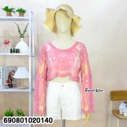 Floral Crochet Sheer Crop Top เสื้อครอปซีทรูโครเชต์ลายดอก - 690801020140 - Image 4
