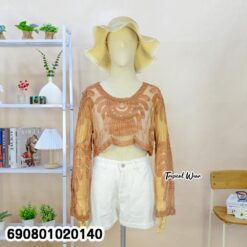 Floral Crochet Sheer Crop Top เสื้อครอปซีทรูโครเชต์ลายดอก - 690801020140 - Image 8